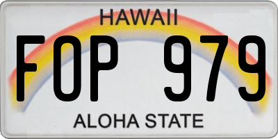 HI license plate FOP979