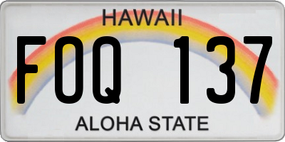 HI license plate FOQ137