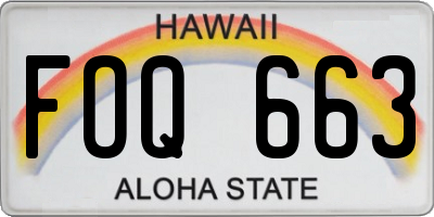 HI license plate FOQ663