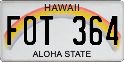 HI license plate FOT364