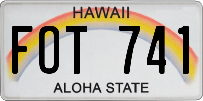 HI license plate FOT741