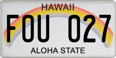 HI license plate FOU027