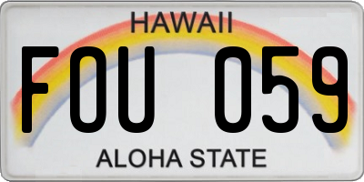 HI license plate FOU059