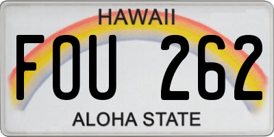 HI license plate FOU262