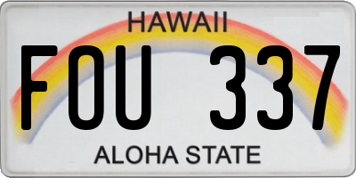 HI license plate FOU337