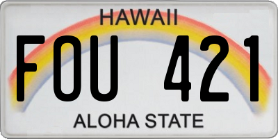 HI license plate FOU421