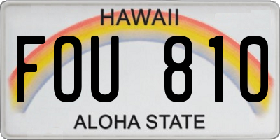 HI license plate FOU810