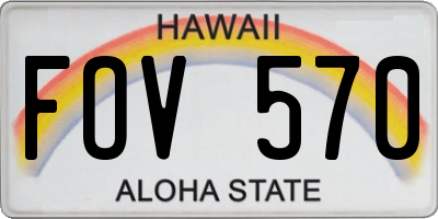 HI license plate FOV570