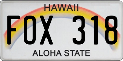HI license plate FOX318