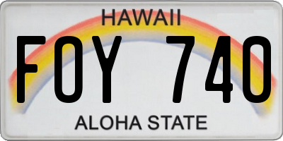 HI license plate FOY740