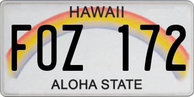 HI license plate FOZ172