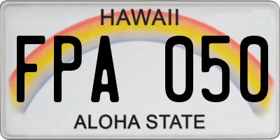 HI license plate FPA050