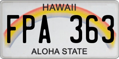 HI license plate FPA363