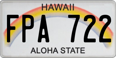 HI license plate FPA722