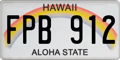 HI license plate FPB912
