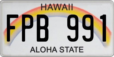 HI license plate FPB991