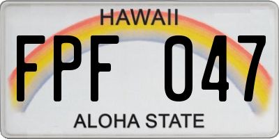 HI license plate FPF047