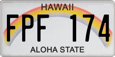 HI license plate FPF174