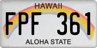 HI license plate FPF361