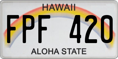 HI license plate FPF420