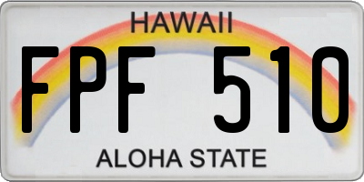 HI license plate FPF510