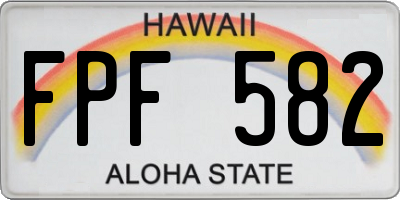 HI license plate FPF582