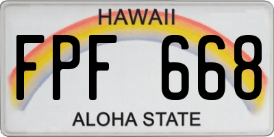 HI license plate FPF668