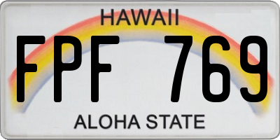 HI license plate FPF769