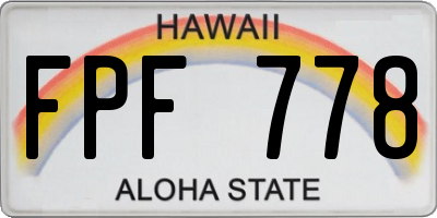HI license plate FPF778