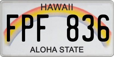 HI license plate FPF836
