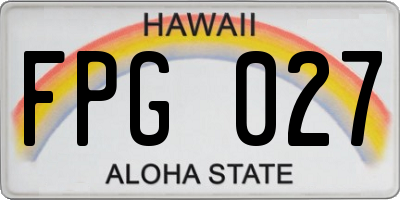 HI license plate FPG027