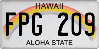 HI license plate FPG209