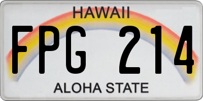 HI license plate FPG214