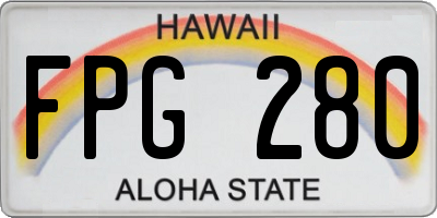 HI license plate FPG280
