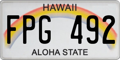 HI license plate FPG492