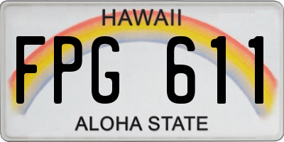 HI license plate FPG611