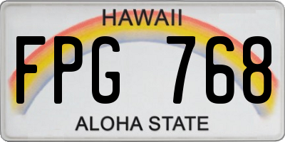 HI license plate FPG768