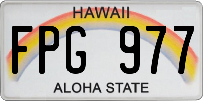 HI license plate FPG977