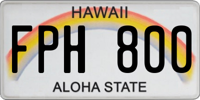 HI license plate FPH800