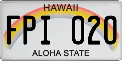 HI license plate FPI020