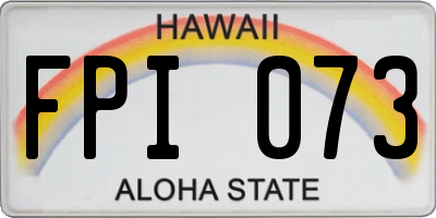 HI license plate FPI073