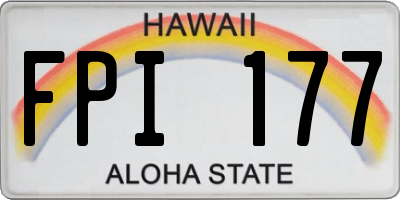 HI license plate FPI177