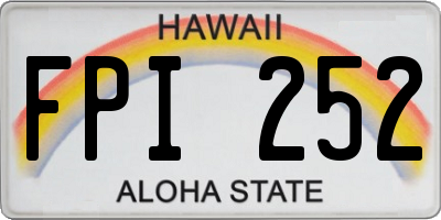 HI license plate FPI252