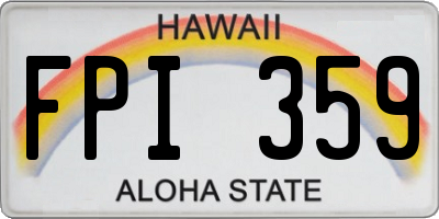 HI license plate FPI359