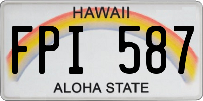 HI license plate FPI587