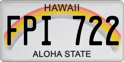 HI license plate FPI722