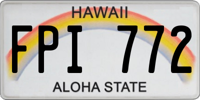 HI license plate FPI772