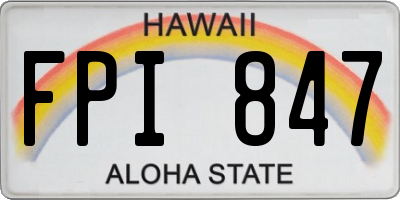 HI license plate FPI847