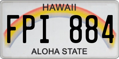 HI license plate FPI884