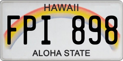 HI license plate FPI898